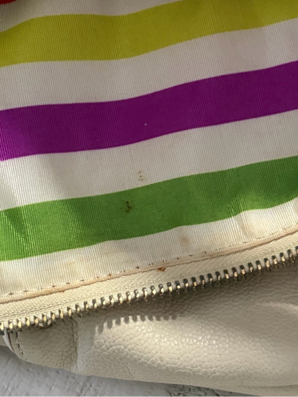 Kate Spade Ginnifer La Casita Hobo Bag Cream Leather Purse Shoulder Bag Pockets - Picture 10 of 14